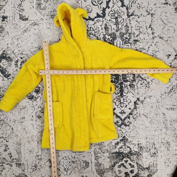 Kids' Unisex Hooded Bath Robe Yellow Color Size 4T - 5T With Pockets Pool Time - Picture 3 of 5